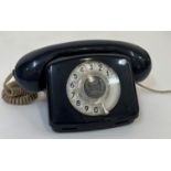 A dark blue 1970's The Queens Silver Jubilee 1977 dial phone. (w- 24cm) (marked verso)