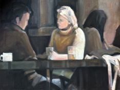 David Wentworth, Blonde Girl, oil on canvas, unframed, signed verso (36cm x 61cm)
