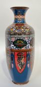 A large Meiji/Taisho period Japanese cloisonne vase depicting ho-o birds and dragons in