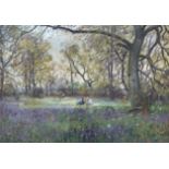 F N Brown, Springtime in the Wood, oil on board, signed bottom right, inscribed verso, in gilt frame