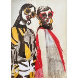 Lucy Maitland, '60s Girls in Sunglasses, print, signed with initials bottom right, paper label