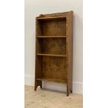 A stained walnut? three height open bookcase, first half of the 20th century. H107cm, W49cm, D17cm