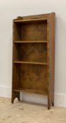 A stained walnut? three height open bookcase, first half of the 20th century. H107cm, W49cm, D17cm