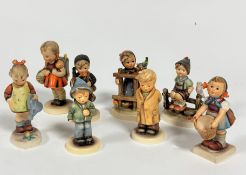 Eight various Hummel pottery figures including Signs of Spring, Heart and Soul, Little Helper, Two
