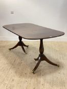 A bespoke made mahogany twin pillar dining table of Regency design, circa 1960's and made in