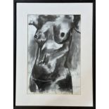 Mimi Doublet, Nude, charcoal and ink on paper, in ebonised frame, signed bottom right in pencil