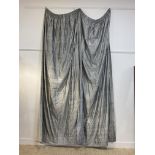 A large pair of lined shott silk country house curtains, (each Width 210cm x Drop 335cm)