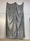 A large pair of lined shott silk country house curtains, (each Width 210cm x Drop 335cm)