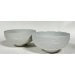 Bjorn Wiinblad for Rosenthal, a pair of Studio Linie bisque fired bowls with monochrome low-relief