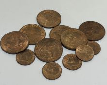 Pennies and Farthings all EF/A UNC three x 1915, 2 x 1916, 1 x 1919, 1 x 1897 and five 1918