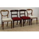 Two pairs of Victorian mahogany dining chairs, taller H89cm
