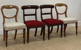 Two pairs of Victorian mahogany dining chairs, taller H89cm