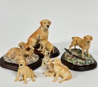 A Border Fine Arts, The Country Show, Labrador and Pup, 1995, on hardwood base (15cm x base: 19cm