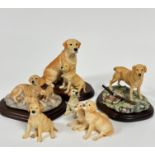 A Border Fine Arts, The Country Show, Labrador and Pup, 1995, on hardwood base (15cm x base: 19cm