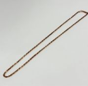 A 9ct gold belcher link necklace with barrel clasp fastening (21cm) (5.34g)
