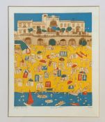 Maggie Burley (British), Sol y Mar, silkscreen print, 32/60, signed bottom left in pencil, in