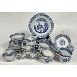 A Wood & Son's "Yuan" blue and white part tea service comprising six tea cups, a large sugar bowl, a