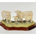 A Border Fine Arts Charolais Family, 1997, signed verso Kirsty no. 196/1250 (calf to right hand side