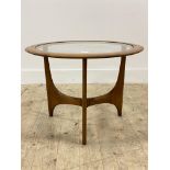 Adrian Pearsall for Lane, aaof American walnut circular end table, circa 1960's, each top inset with