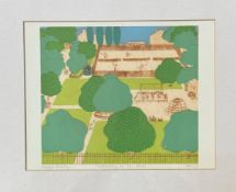 Maggie Burley (British), Sunday in the Park, engraving highlighted with colour, artist's proof, 2/