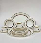 A Royal Doulton Harlow pattern part dinner and tea service including two oval ashets (41cm x