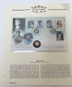 Queen Mother P.N.C. with Guernsey Gold £5 coin (1.244g of 999 gold)