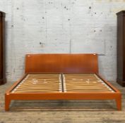 Hans Wettstein for Cassina, A large juno 6'6" kingsize bed, stamped by maker, (lacking some hardware