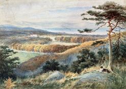 G M Paterson, (Scottish), Highland Scene with view to Loch, watercolour, signed bottom left,