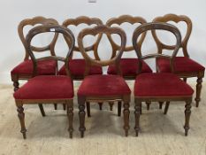 A set of six Victorian mahogany dining chairs, together with a pair of similar dining chairs (8)