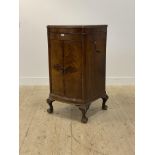 a 1920's / 1930's gramophone cabinet by V.J Barulis & Sons, the figured walnut case standing on