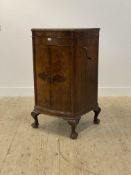 a 1920's / 1930's gramophone cabinet by V.J Barulis & Sons, the figured walnut case standing on