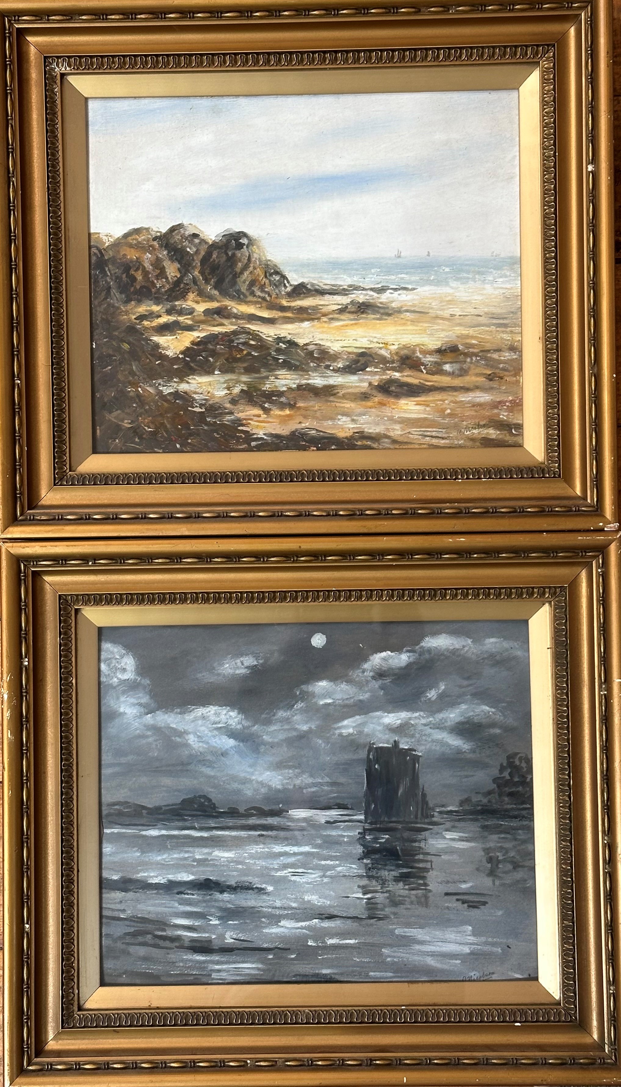 A Nicolson, (Scottish late 19thc School) , West Coastal Scene, oil on board, signed bottom right