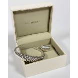 A Kit Heath silver fluted bombe style ring, (N/O) and matching bracelet, stamped verso KH (6 cm x