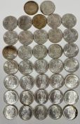 A collection of thirty seven American Morgan O 1884 silver $1 coins in unused condition. (37) 1152.