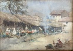 Isabel Mowbery Caddell, (Scottish, fl. 1900--40) In the Bazaar, Benares, watercolour, signed with