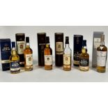 A collection of six single malt whisky comprising a Glen Moray Speyside Elgin Classic, two bottles