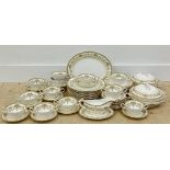 An Aynsley 'henley' part dinner service with swag border and gilt decoration comprising, twelve soup