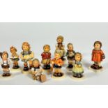 A collection of ten Hummel pottery figures including, Winter Song, For Keeps, Once Upon a Time,