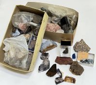 A large collection of mineral samples/gems (wide variety) comprising three boxes of large samples