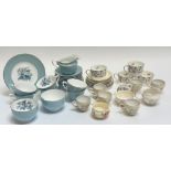 A mixed group comprising a Royal Worcester china part tea service comprising two sugar bowls, a