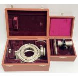 A boxed E. Leitz Wetzlar universal stage scientific instrument/mineralogy microscope (w- 13.5cm)