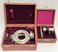 A boxed E. Leitz Wetzlar universal stage scientific instrument/mineralogy microscope (w- 13.5cm)