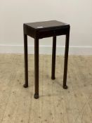 An early 20th century mahogany side table in the Georgian taste, fitted with a single drawer stamped
