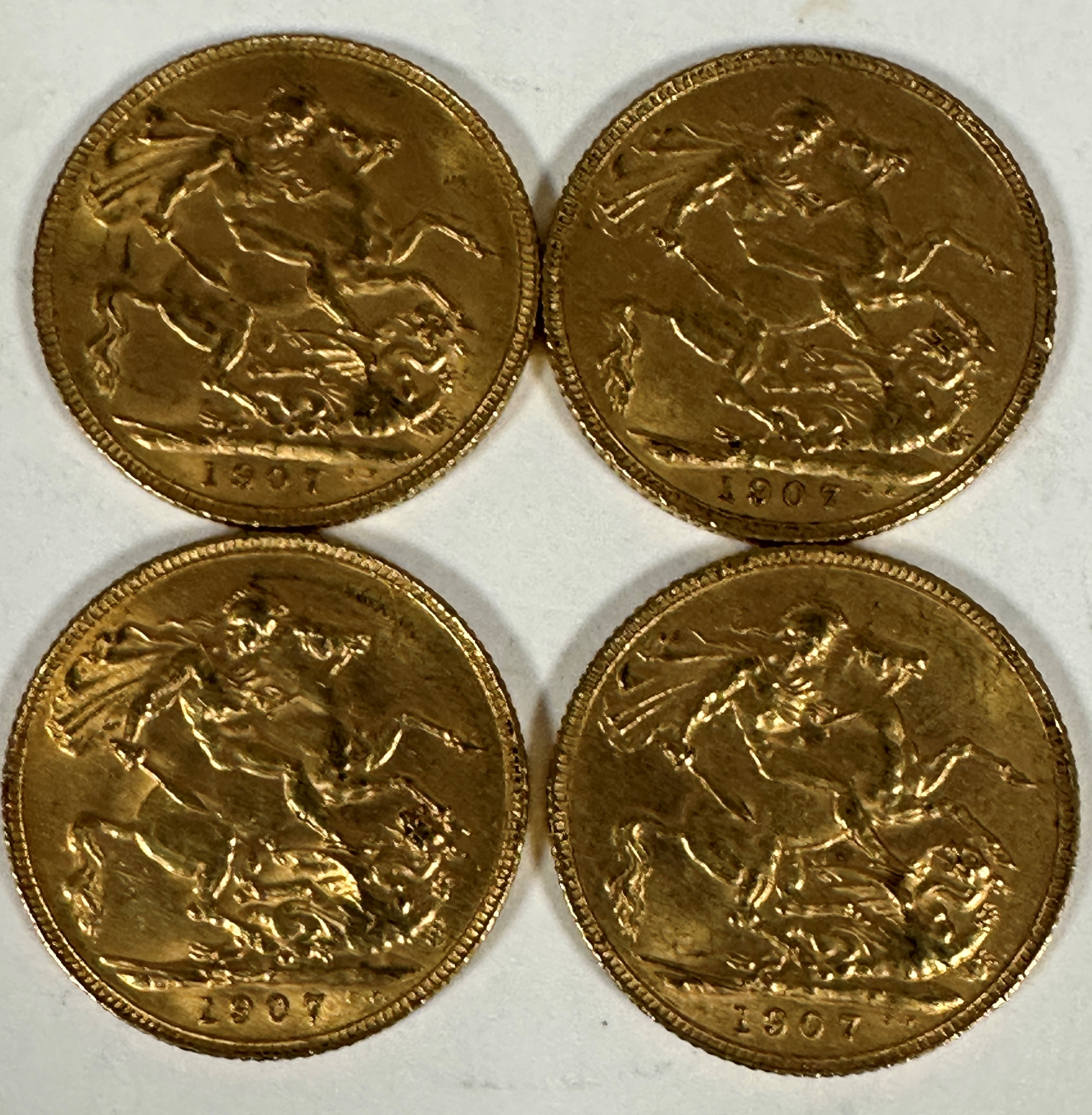 A set of Edward VII gold sovereigns 1907 (4) - Image 2 of 2