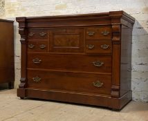 A Scottish Victorian mahogany chest, fitted with a combination of four short and two long drawers,