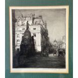 Mortimer Menpes (British 1855-1938) Pall Mall London, engraving, signed bottom right in pencil,
