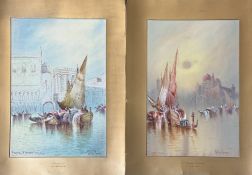 Anton Perique, St Mark's Venice, watercolour, signed bottom right. and another by the same hand,