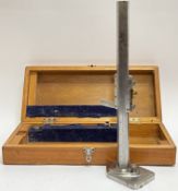 A boxed Chesterman Sheffield no.369 Vernier height gauge with accompanying accessories (h- 38cm)
