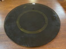 A vintage smoked glass lazy Susan D71cm