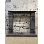 A slate fire surround complete with hearth W143cm